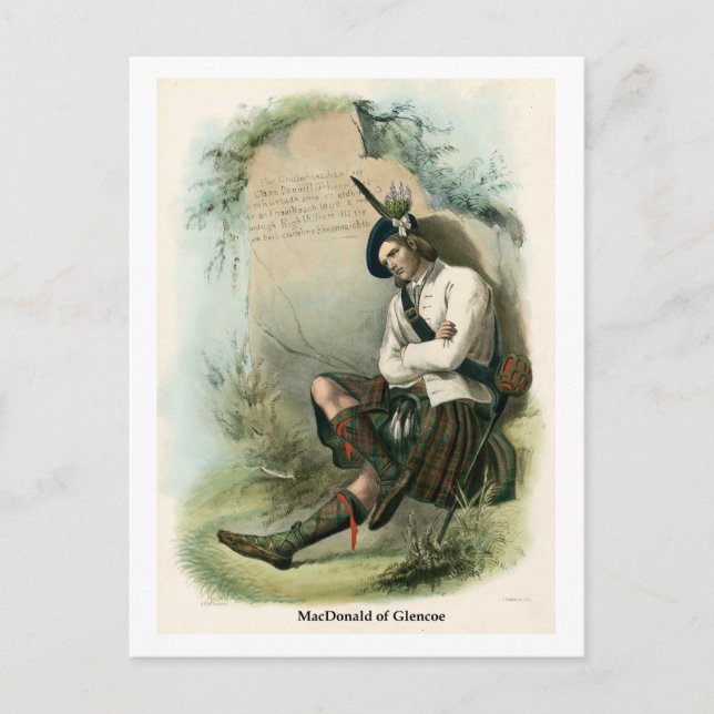 Cartão Postal Clan MacDonald de Glencoe (Frente)