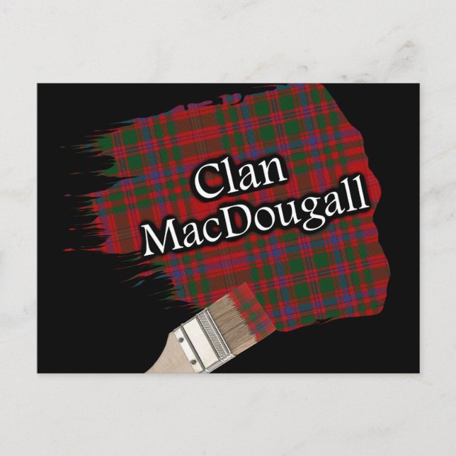 Cartão Postal Clan MacDougall Scottish Tartan Paint Brush (Frente)
