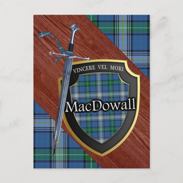 Cartão Postal Clan MacDowall Sword & Shield (Frente)