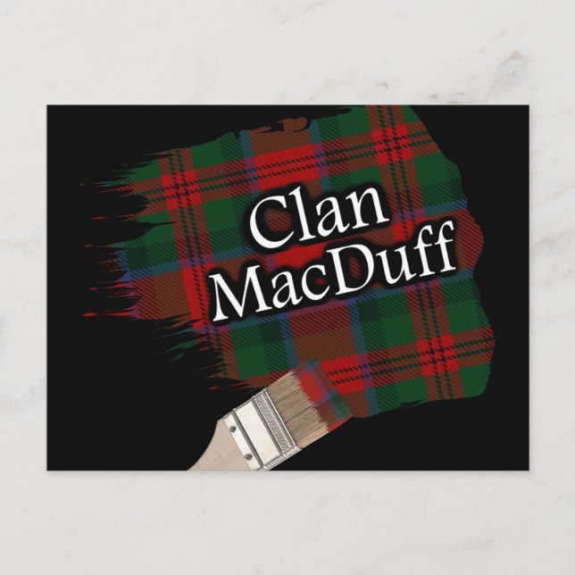 Cartão Postal Clan MacDuff Scottish Tartan Paint Brush (Frente)