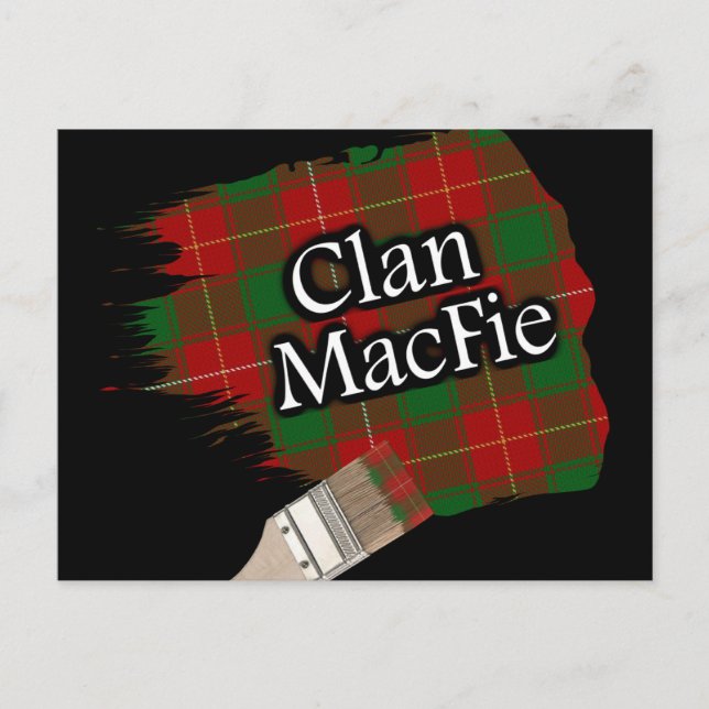 Cartão Postal Clan MacFie Scottish Tartan Paint Brush (Frente)