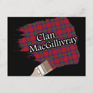 Cartão Postal Clan MacGillivray Scottish Tartan Paint Brush