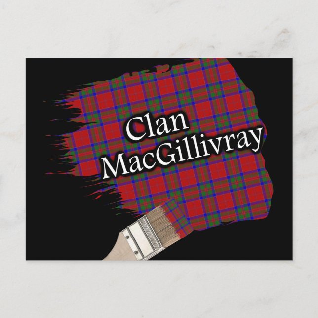 Cartão Postal Clan MacGillivray Scottish Tartan Paint Brush (Frente)