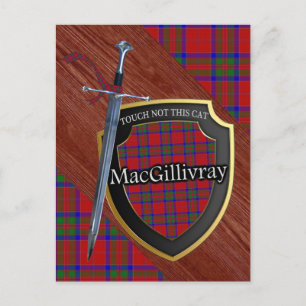 Cartão Postal Clan MacGillivray Tartan Sword & Shield