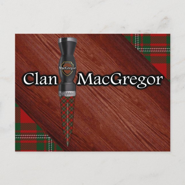 Cartão Postal Clan MacGregor Tartan Sgian Dubh Blade (Frente)