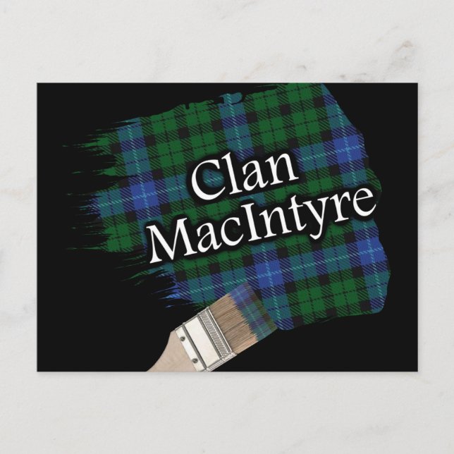 Cartão Postal Clan MacIntyre Escocês de Tartan Paint (Frente)