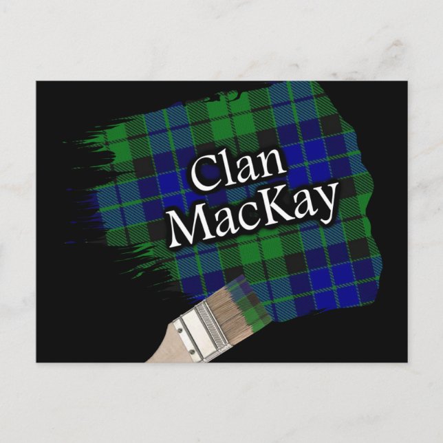 Cartão Postal Clan MacKay Scottish Tartan Paint Brush (Frente)