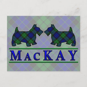 Cartão Postal Clan MacKay Tartan Scottie Dogs