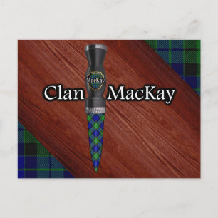 Cartão Postal Clan MacKay Tartan Sgian Dubh Blade