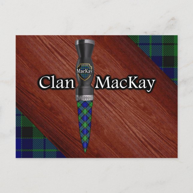 Cartão Postal Clan MacKay Tartan Sgian Dubh Blade (Frente)
