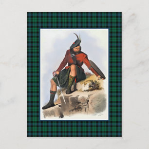 Cartão Postal Clan MacKay Vintage Ilustração Tartan