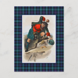 Cartão Postal Clan Mackenzie Vintage Ilustração Tartan Frame
