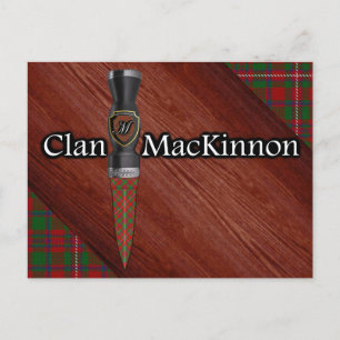 Cartão Postal Clan MacKinnon Tartan Sgian Dubh Blade