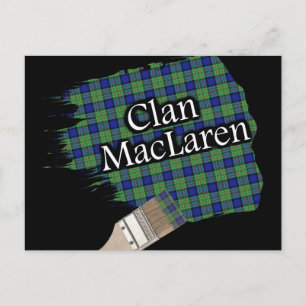 Cartão Postal Clan MacLaren Scottish Tartan Paint Brush
