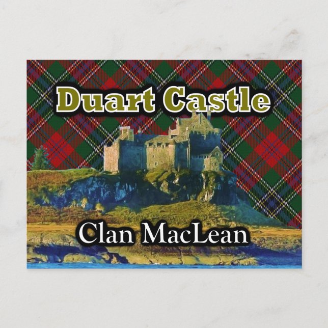 Cartão Postal Clan MacLean Duart Castle Tartan Sky (Frente)