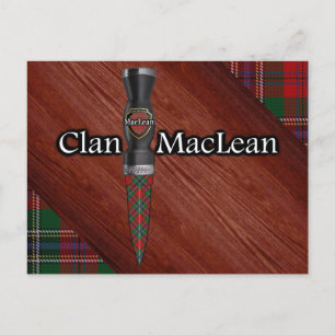 Cartão Postal Clan MacLean Tartan Sgian Dubh Blade