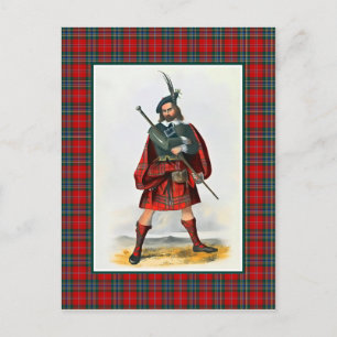 Cartão Postal Clan MacLean Vintage Ilustração Tartan