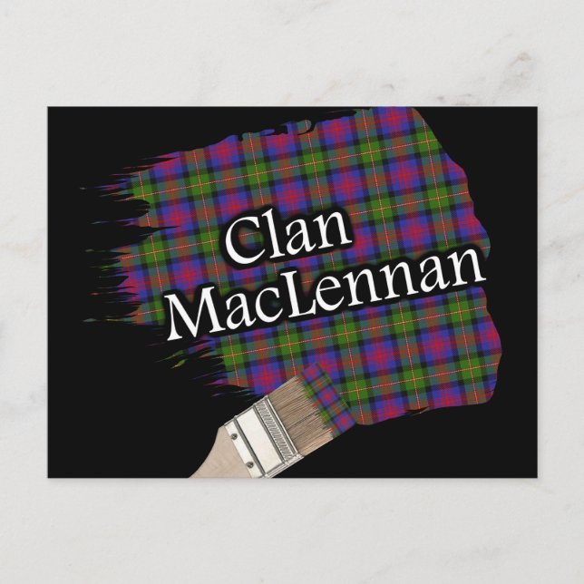 Cartão Postal Clan MacLennan Scottish Tartan Paint Brush (Frente)