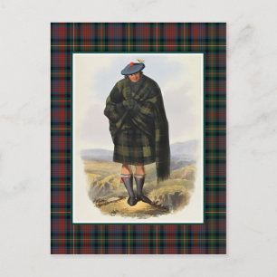 Cartão Postal Clan MacLennan Vintage Ilustração Tartan