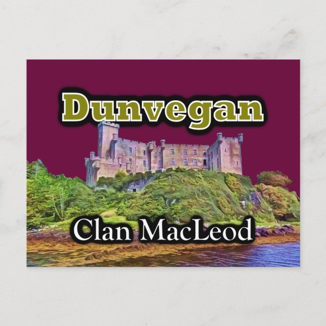 Cartão Postal Clan MacLeod Dunvegan Castle Personalizar Cor do C (Frente)