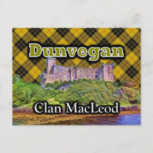 Cartão Postal Clan MacLeod Dunvegan Castle Tartan Sky