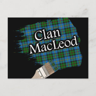 Cartão Postal Clan MacLeod Scottish Tartan Paint Brush
