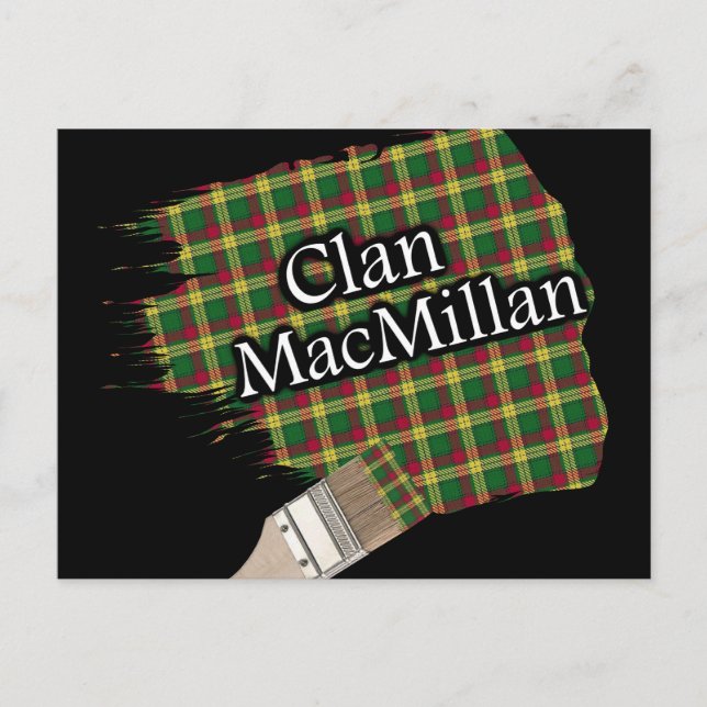 Cartão Postal Clan MacMillan Scottish Tartan Paint Brush (Frente)
