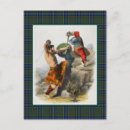 Cartão Postal Clan MacMillan Vintage Ilustração Tartan