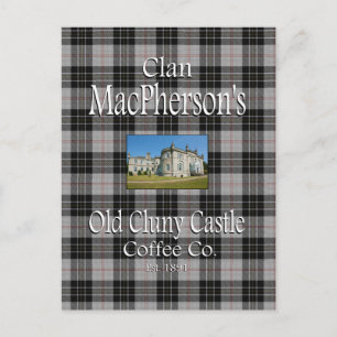 Cartão Postal Clan MacPherson, antigo Cluny Castle Coffee Co.