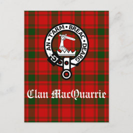 Cartão Postal Clan MacQuarrie Tartan e Crest