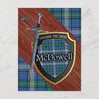 Clan McDowell Tartan Sword & Shield