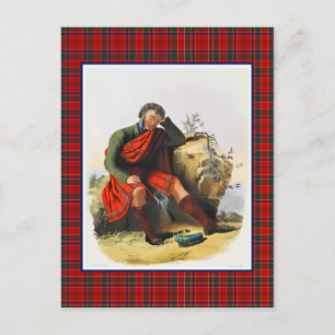 Cartão Postal Clan Munro Vintage Ilustração Tartan