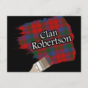 Cartão Postal Clan Robertson Scottish Tartan Paint Brush