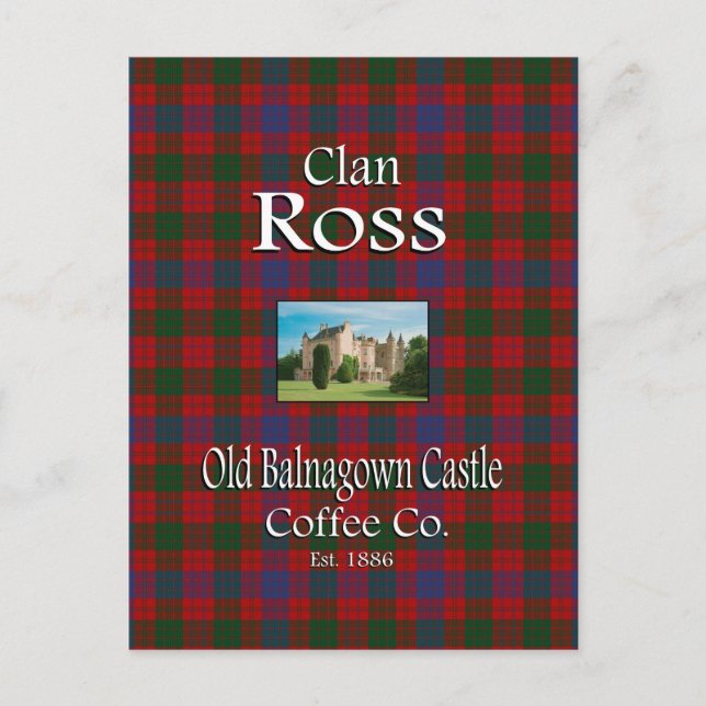 Cartão Postal Clan Ross Old Balnagown Castle Coffee Co. (Frente)