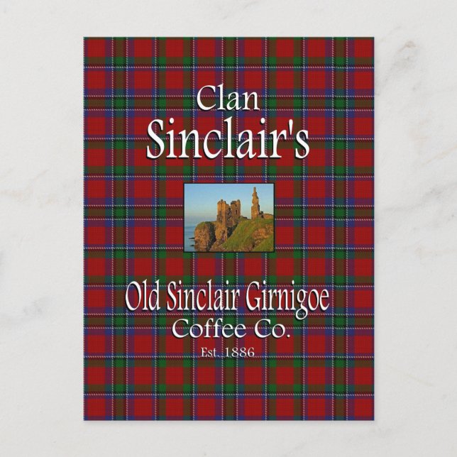 Cartão Postal Clan Sinclair's Old Sinclair Girnigoe Coffee Co. (Frente)