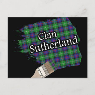 Cartão Postal Clan Sutherland Scottish Tartan Paint Brush