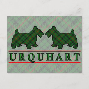 Cartão Postal Clan Urquhart Tartan Scottie Dogs