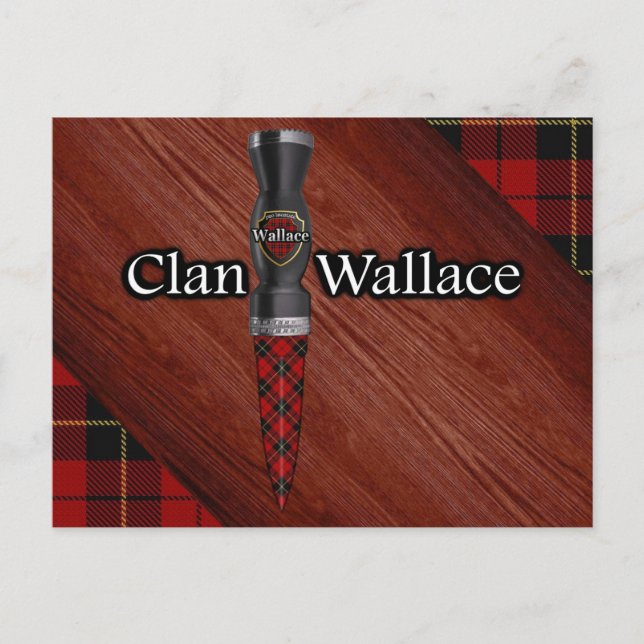 Cartão Postal Clan Wallace Tartan Sgian Dubh Blade (Frente)