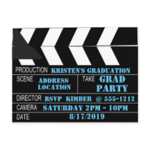 Cartão postal Clapperboard Convite Personalizado