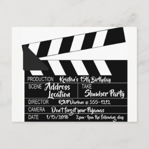 Cartão postal Clapperboard Convite Personalizado