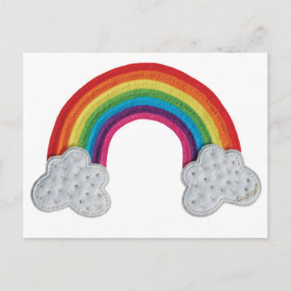 Cartão Postal Claraluna Rainbow - A hand stiched felt design.