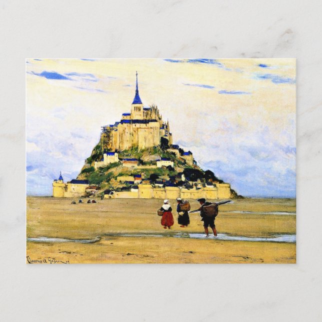 Cartão Postal Clarence Gagnon art, Mont-Santo Michel, Manhã (Frente)
