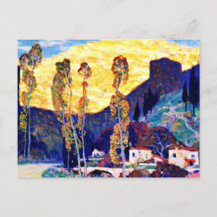 Cartão Postal Clarence Gagnon art, noite, Siena