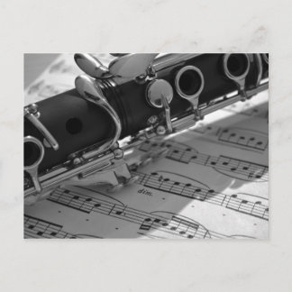 Cartão Postal Clarinet com Música Folha