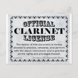Cartão Postal Clarinet License