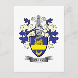 Cartão Postal Clark Family Crest Casaco de Armas