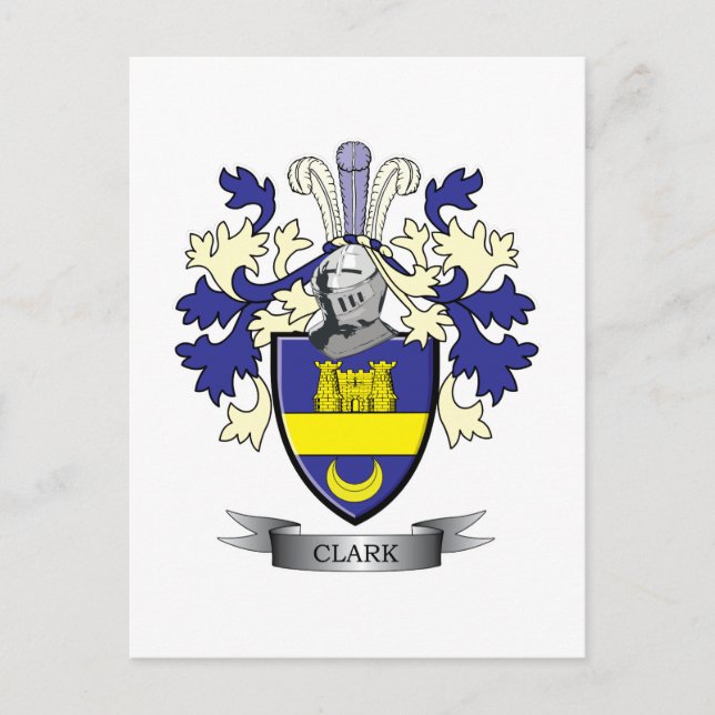 Cartão Postal Clark Family Crest Casaco de Armas (Frente)