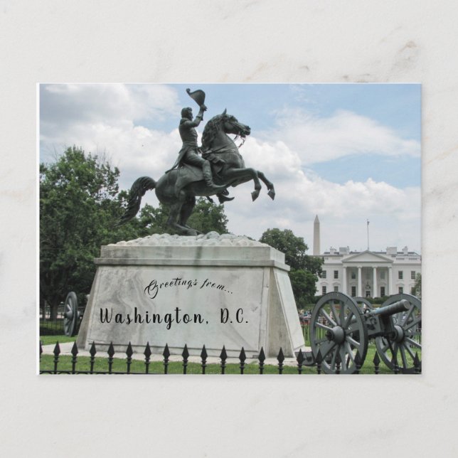 Cartão Postal Clark Mills Andrew Jackson Lafayette Sq Washington (Frente)