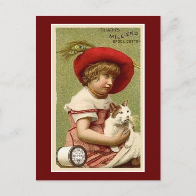 Cartão Postal Clarks Child com Cat (Frente)