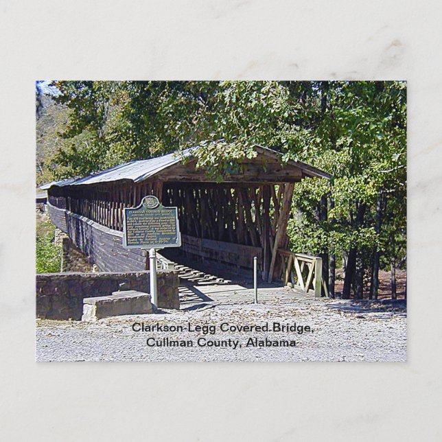 Cartão Postal Clarkson Covered Bridge Alabama (Frente)
